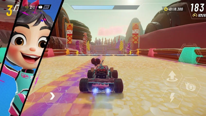 Disney Speedstorm yarış pistlerinden bir görüntü